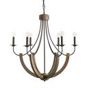 Capital Lighting Nordic Grey 360W 6-Light Candelabra E-12 Incandescent Chandelier 