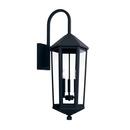 60W 3-Light Candelabra E-12 Incandescent Outdoor Wall Sconce in Black