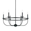 Capital Lighting Matte Black 360W 6-Light Candelabra E-12 Incandescent Chandelier 