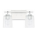 14-1/2 x 9-1/4 in. 100W 2-Light Medium E-26 Incandescent Vanity Fixture with Clear Seeded Glass in Polished Chrome