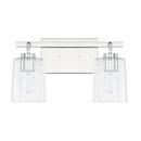 Capital Lighting Polished Chrome 14-1/2 x 9-1/4 in. 100W 2-Light Medium E-26 Incandescent Vanity Fixture with Clear Seeded Glass 