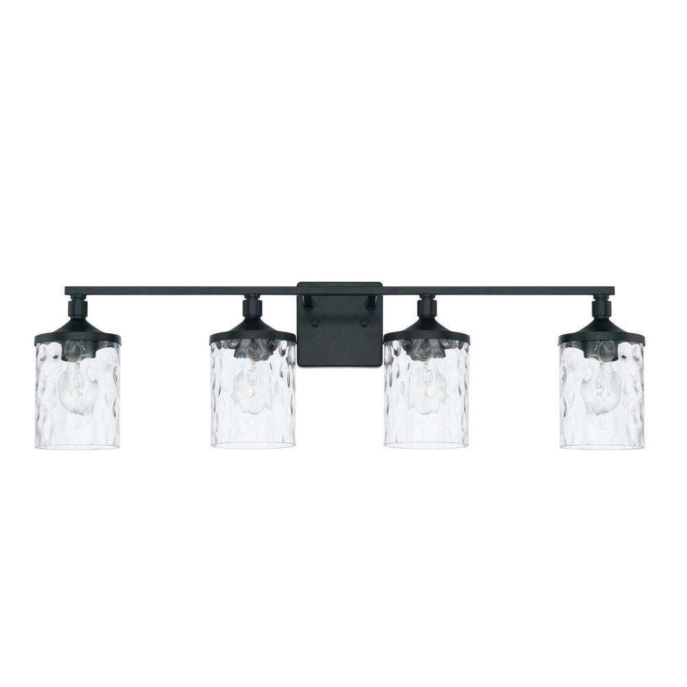 Capital Lighting Matte Black 100W 4-Light Medium E-26 Incandescent Vanity Fixture 