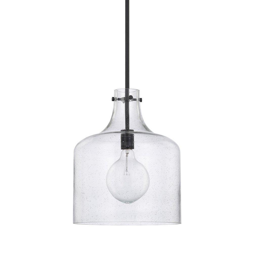 Capital Lighting Matte Black 100W 1-Light Medium E-26 Incandescent Pendant 