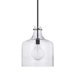 100W 1-Light Medium E-26 Incandescent Pendant in Matte Black
