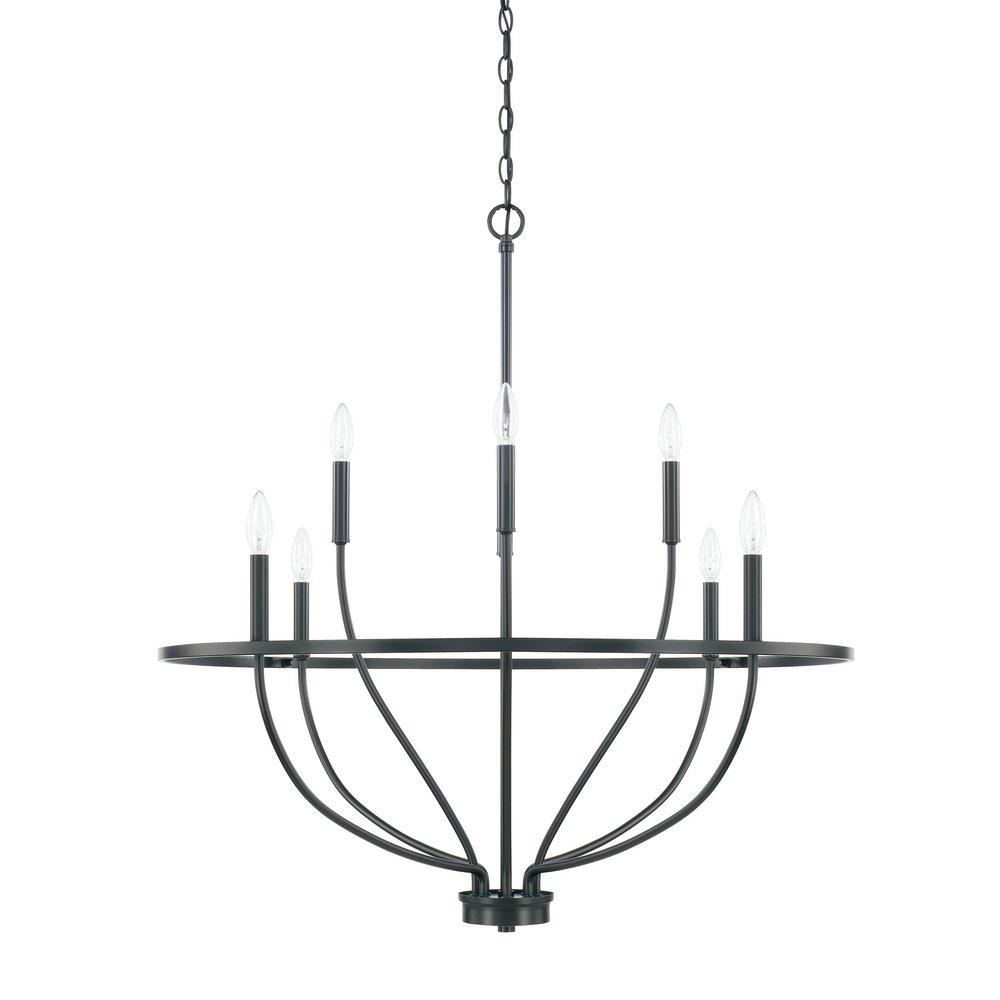 Capital Lighting Matte Black 60W 8-Light Candelabra E-12 Incandescent Chandelier 