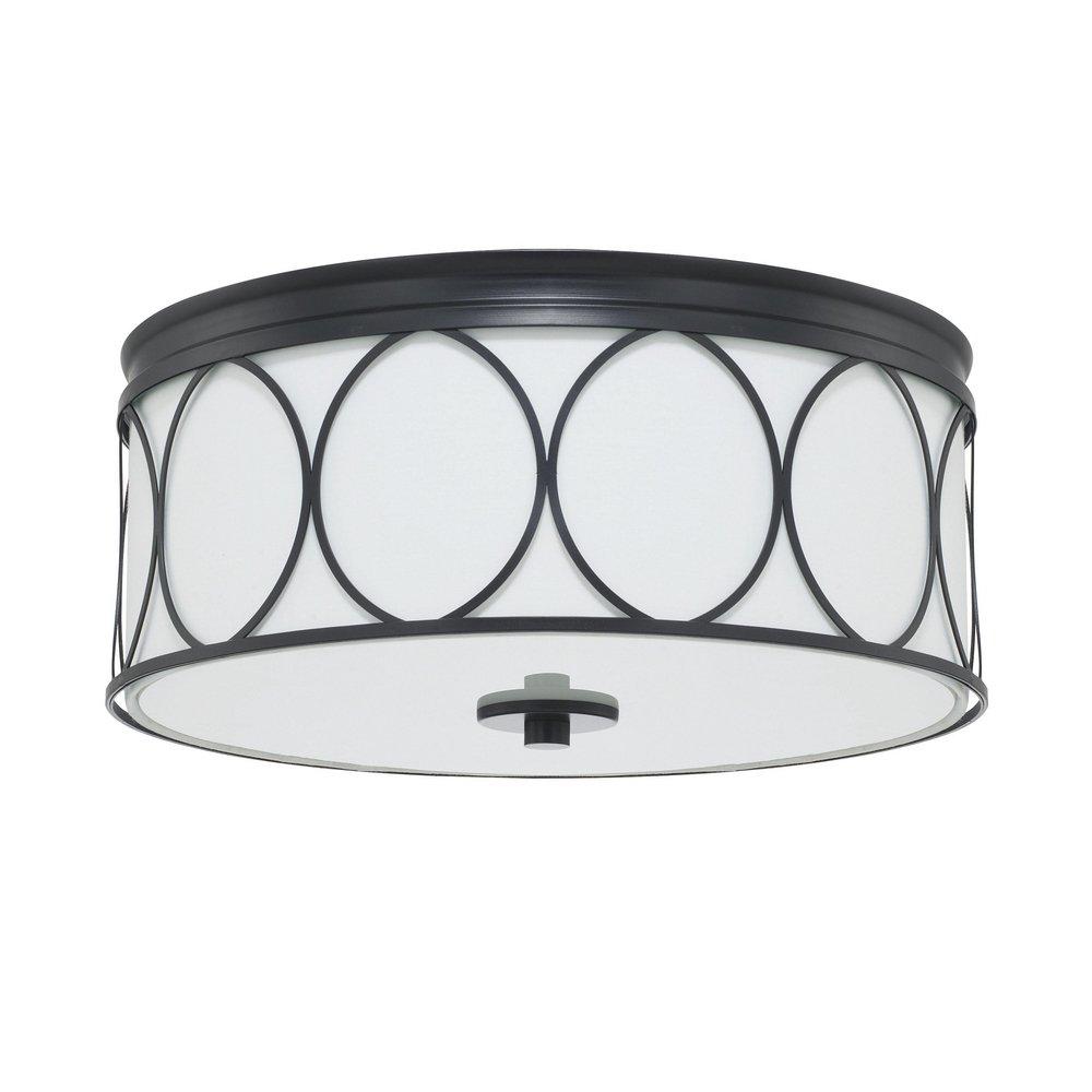 Capital Lighting Matte Black 180W 3-Light 120V Incandescent Medium E-26 Flush Mount Ceiling Fixture 