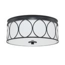 Capital Lighting Matte Black 180W 3-Light 120V Incandescent Medium E-26 Flush Mount Ceiling Fixture 