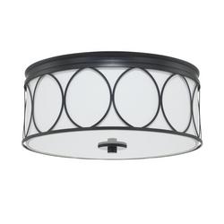 180W 3-Light 120V Incandescent Medium E-26 Flush Mount Ceiling Fixture in Matte Black