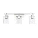 Capital Lighting Polished Chrome 14-1/2 x 9-1/4 in. 300W 3-Light Medium E-26 Incandescent Vanity Fixture with Clear Seeded Glass 