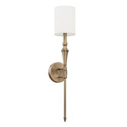 60W 1-Light Candelabra E-12 Incandescent Wall Sconce in Aged Brass
