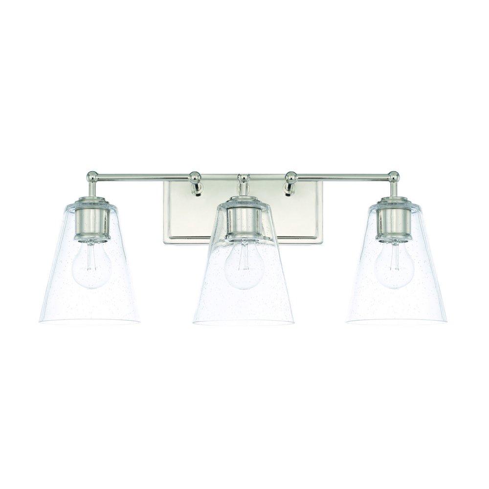 Capital Lighting Polished Nickel 100W 3-Light Medium E-26 Incandescent Vanity Fixture 