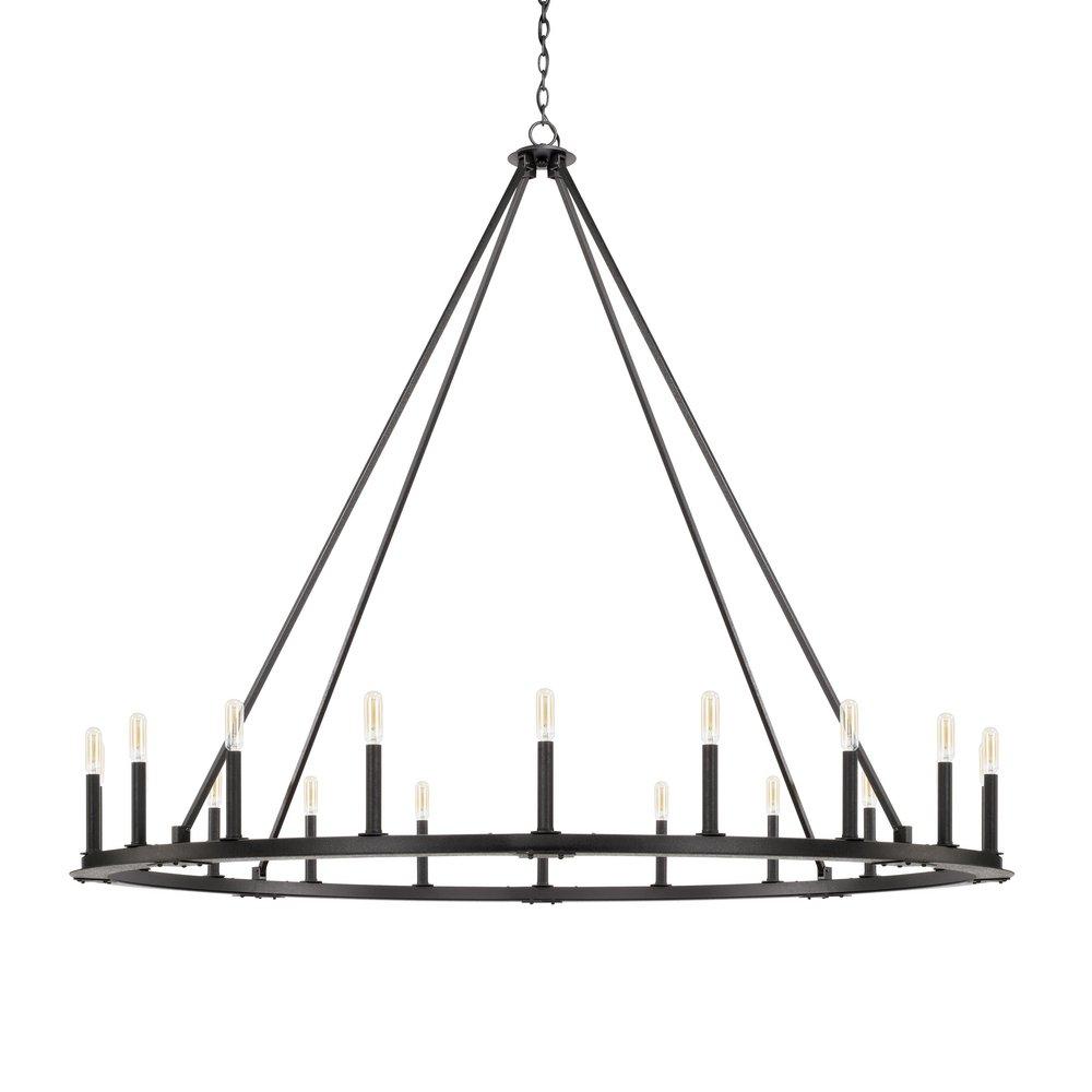 Capital Lighting Black Iron 60W 20-Light Candelabra E-12 Incandescent Chandelier 