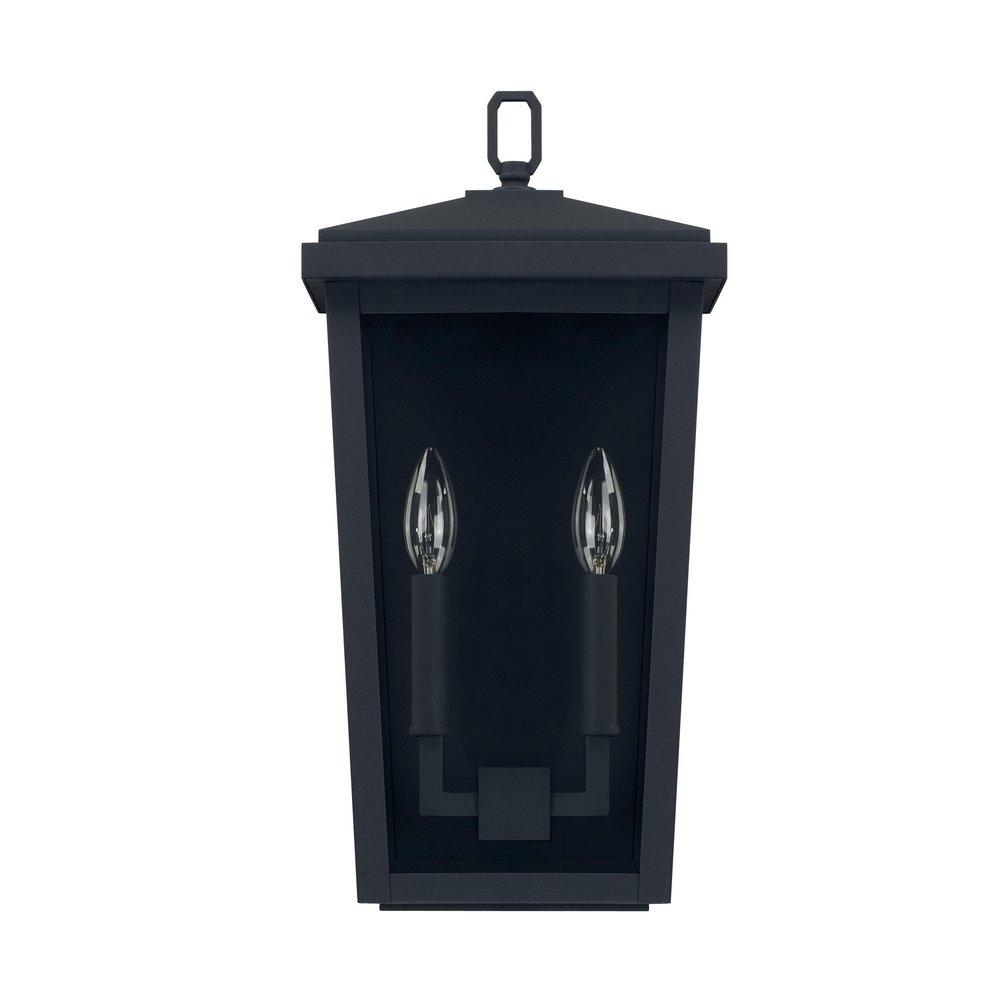 Capital Lighting Black 60W 2-Light Candelabra E-12 Incandescent Outdoor Wall Sconce 