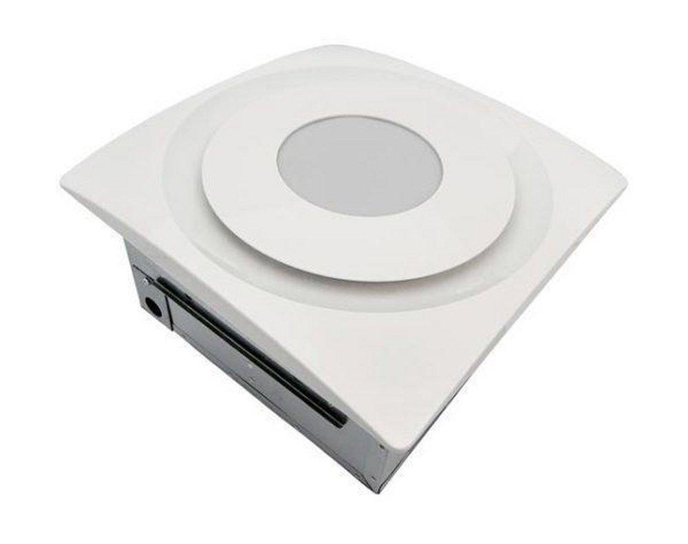 Aero Pure White Slim Fit Bathroom Exhaust Fan with Light in White 