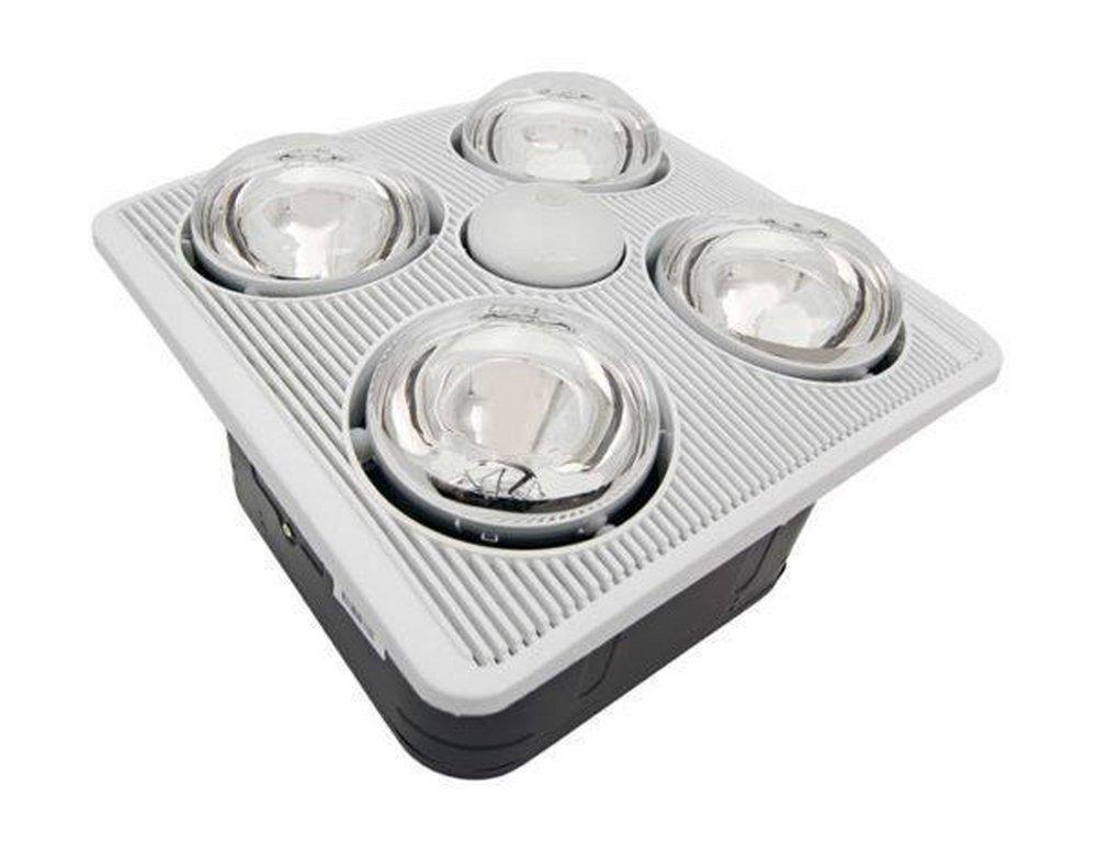 Aero Pure White Very Quiet Bathroom Heater Fan in White 