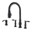 Two Handle Pull Down Kitchen Faucet in Tuscan Bronze