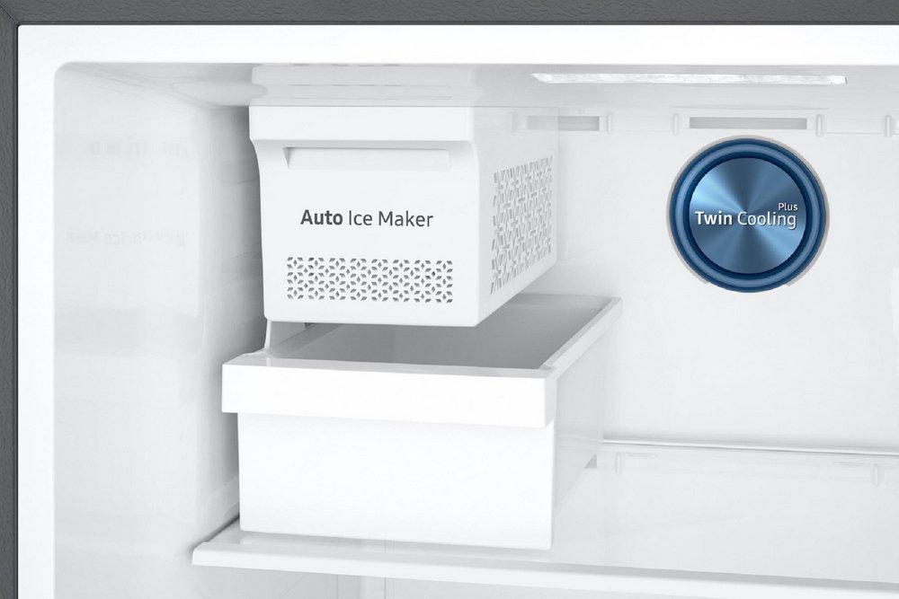 Samsung Stainless Steel/Grey 28-3/4 in. 17.6 cu. ft. Top Mount Freezer, Full Refrigerator 