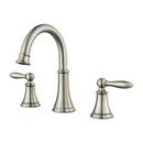 Pfister Brushed Nickel Deck Mount Widespread Bathroom Sink Faucet with Double Lever Handle 