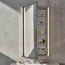 Robern Polished Nickel 23-1/4 x 39-3/8 x 4-11/16 in. Recessed or Wall Mount Left Hinge Medicine Cabinet 
