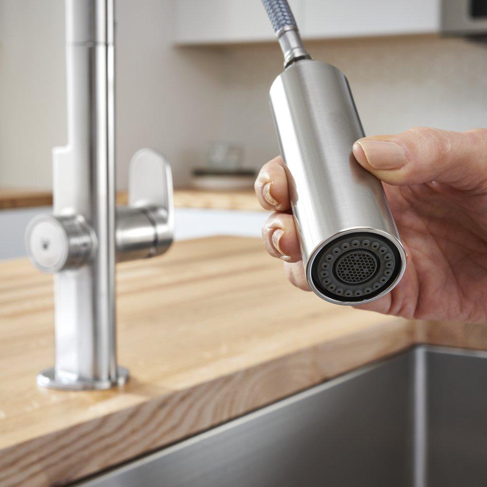 American Standard Stainless Steel Single Handle Pull Down Sensor Kitchen Faucet 