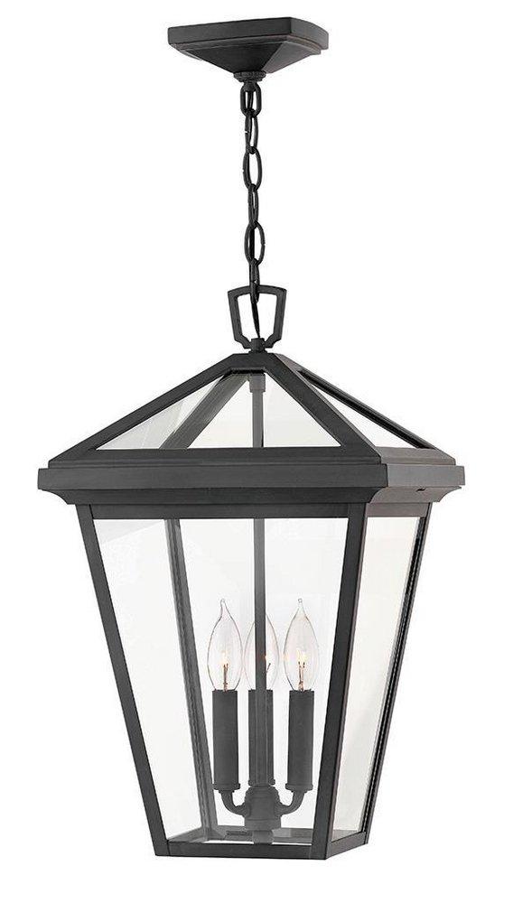Hinkley Museum Black 12 x 19-1/2 in. 180W 3-Light Ceiling Mount Candelabra E-12 Outdoor Pendant 