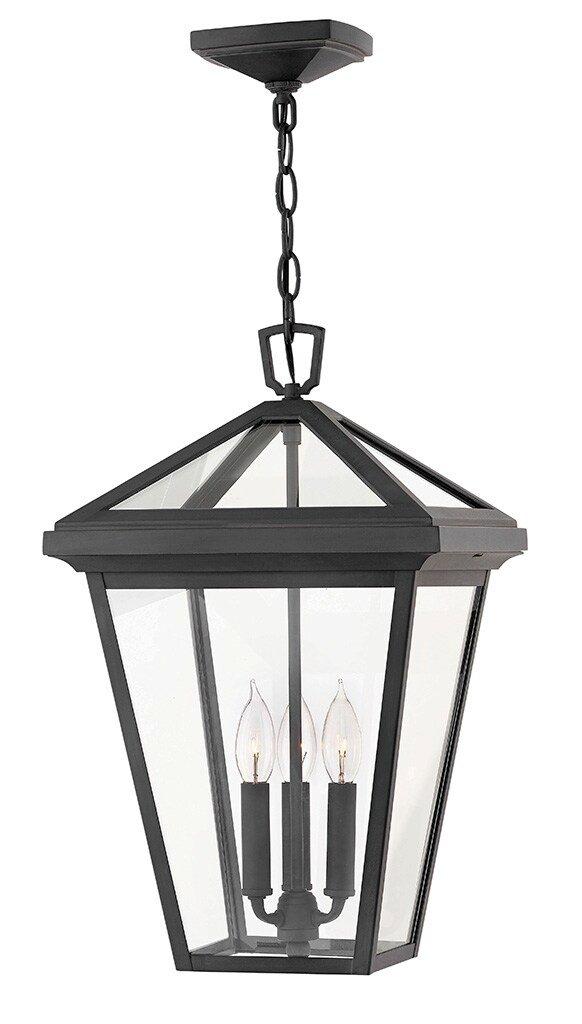 Hinkley Museum Black 12 x 19-1/2 in. 180W 3-Light Ceiling Mount Candelabra E-12 Outdoor Pendant 