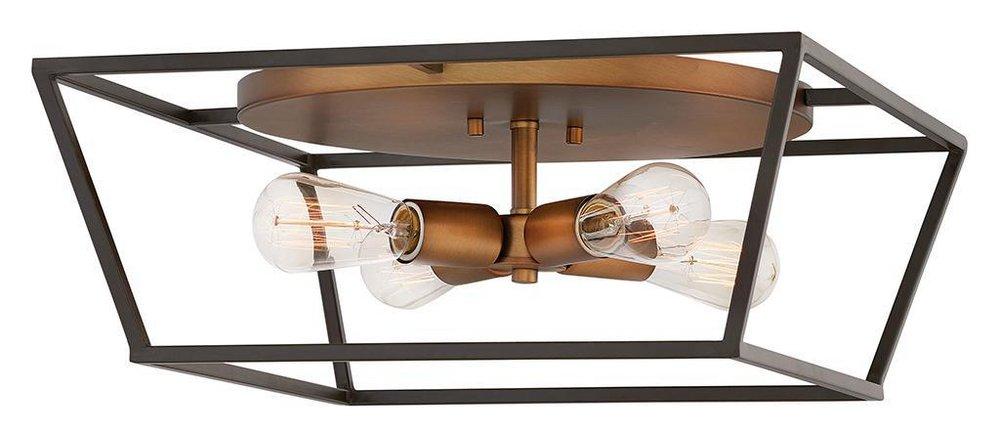 Hinkley Bronze 60W 4-Light Medium E-26 Incandescent Flush Mount Ceiling Fixture 