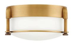 16W 1-Light Integrated LED Flush Mount Ceiling Fixture in Heritage Brass