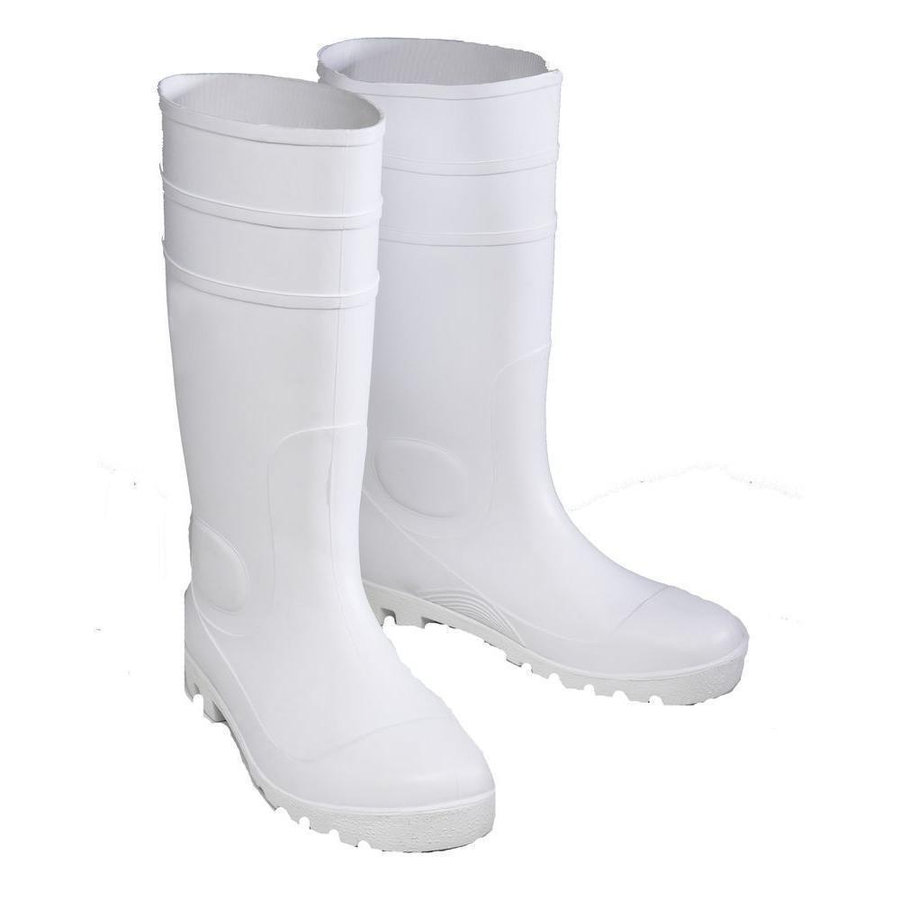 Ironwear White Plain Toe PVC Boot in White 