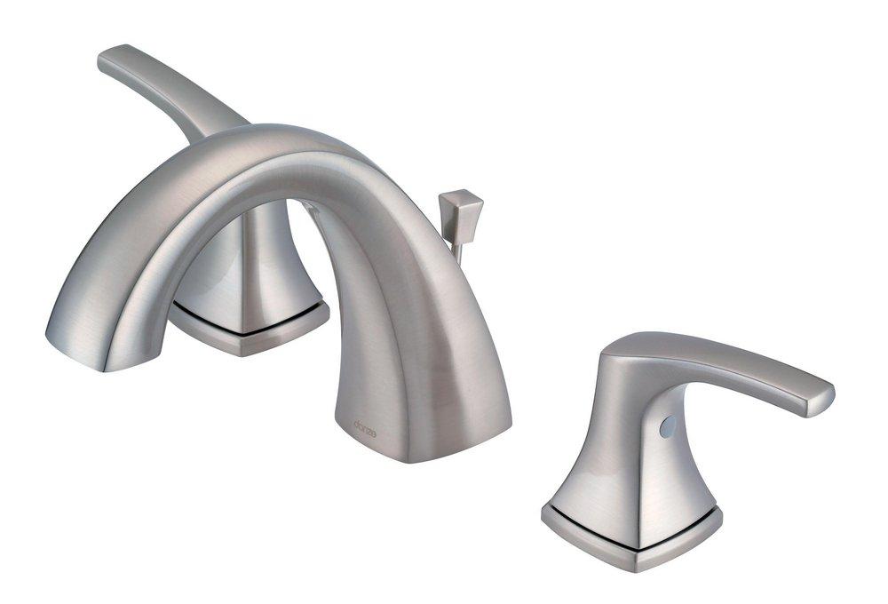 Gerber Plumbing Brushed Nickel Two Handle Widespread Bathroom Sink Faucet Lever Handle 