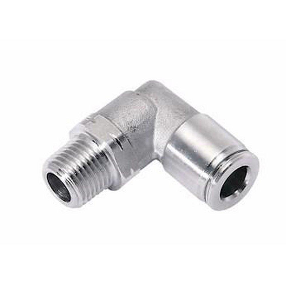 Polyconn Push x MNPT Reducing 316 Stainless Steel 90 Degree Elbow 