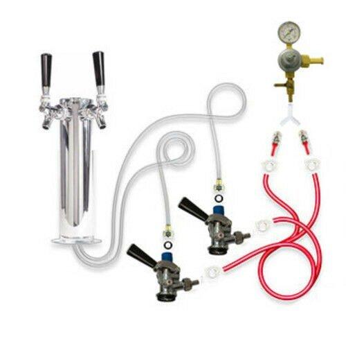 Taprite Stainless Steel Kegerator Tower Conversion Kit for Dual Tap Configuration 