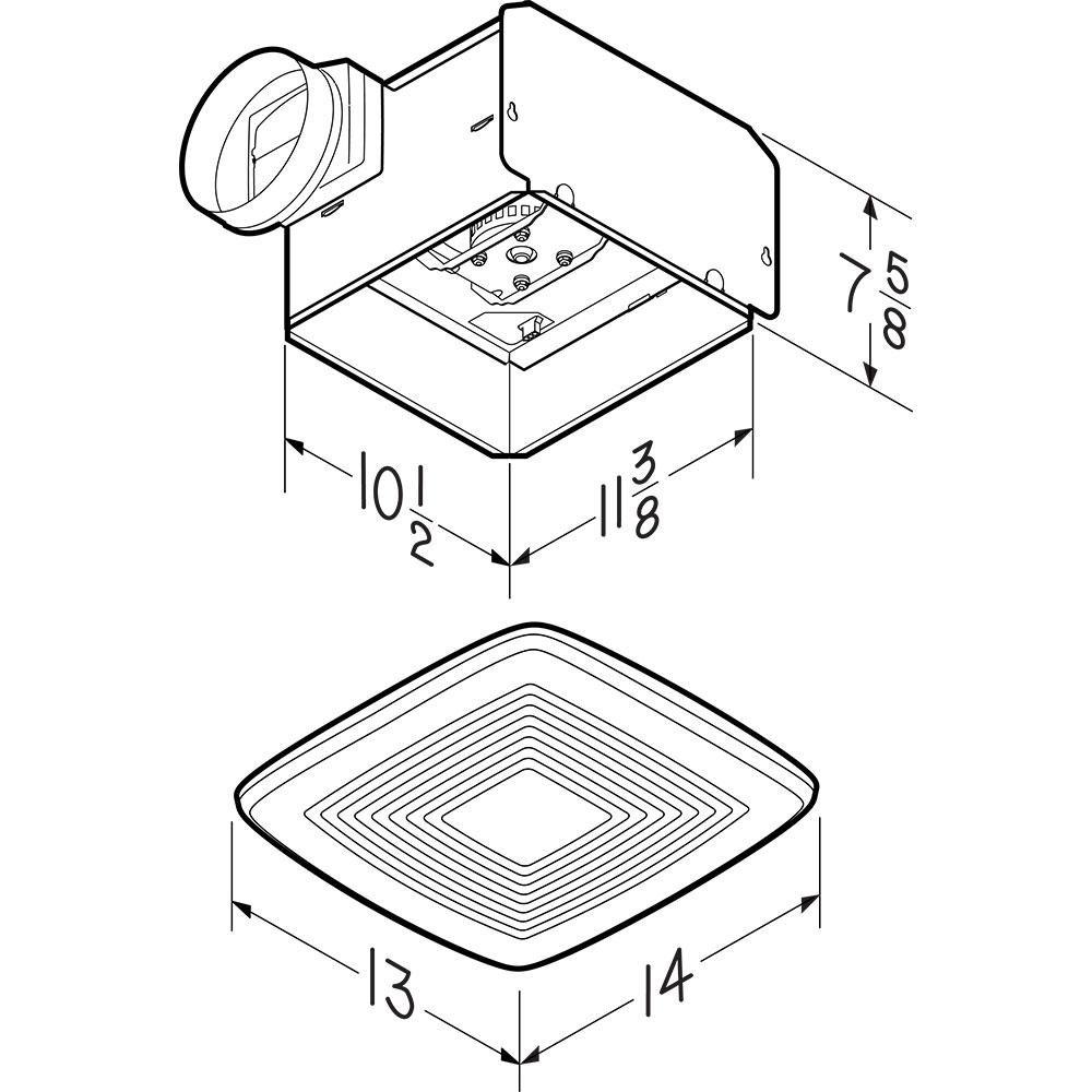 Broan White Bathroom Exhaust Fan 