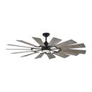 Visual Comfort & Co. Fan Aged Pewter 34.24W 14-Blade Ceiling Fan with 62 in. Blade Span and 1-Light LED 