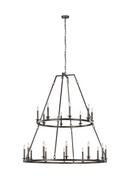 60W 20-Light Chandelier in Smith Steel