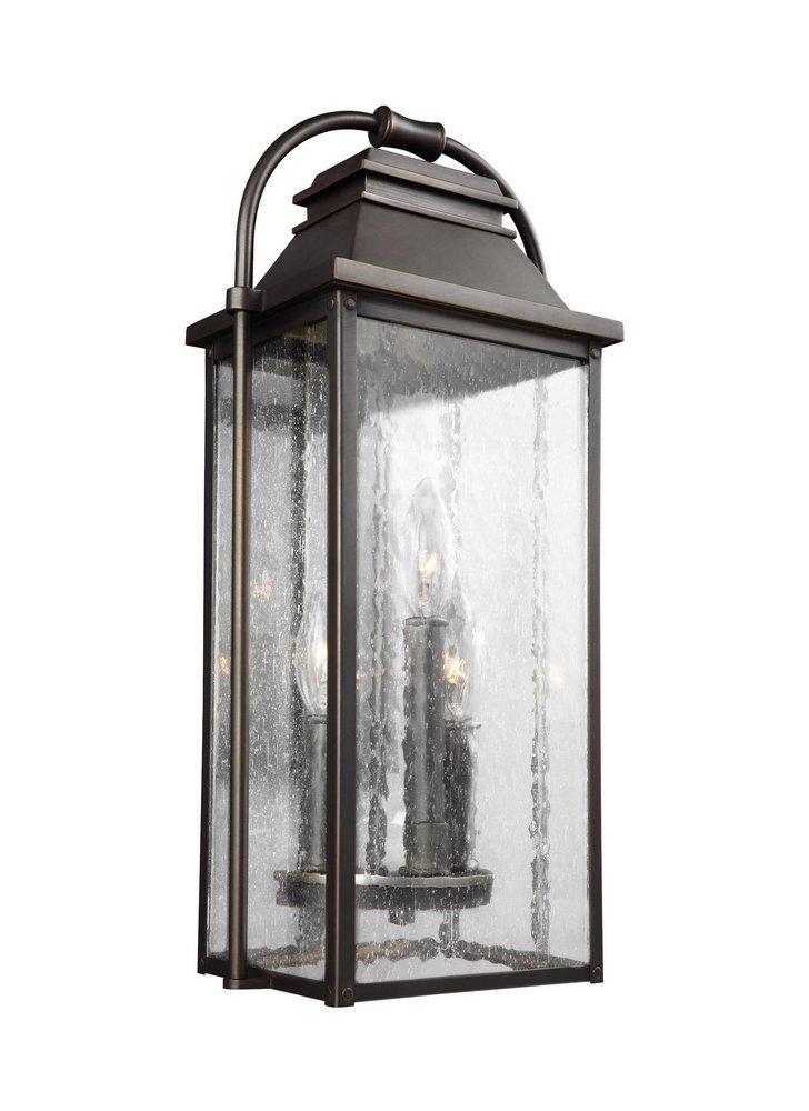 Visual Comfort & Co. Studio Antique Bronze 60W 3-Light Outdoor Wall Lantern 