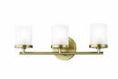 35W 3-Light Wedge Xenon Vanity Fixture in Aged Brass
