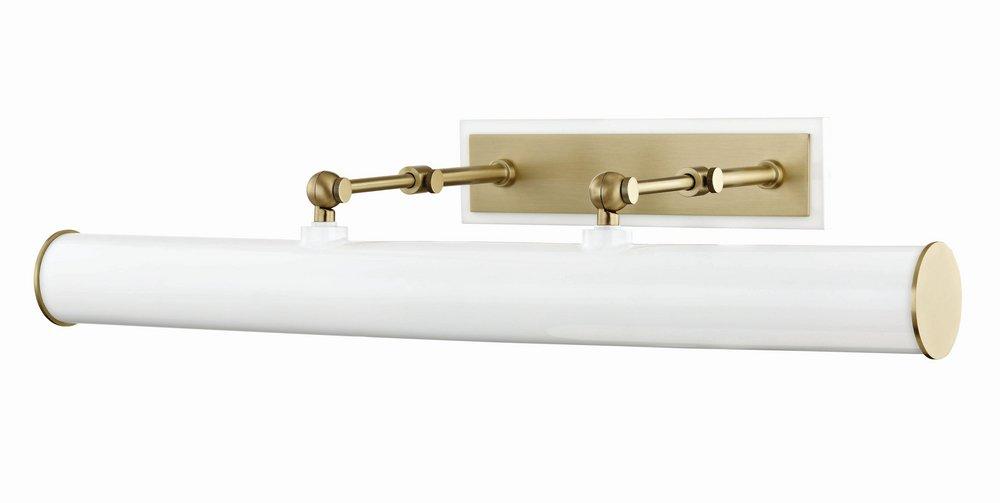 Hudson Valley Aged Brass/White 25W 3-Light Medium E-26 Incandescent Picture Light 