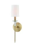 60W 1-Light Candelabra E-12 Incandescent Wall Sconce in Aged Brass
