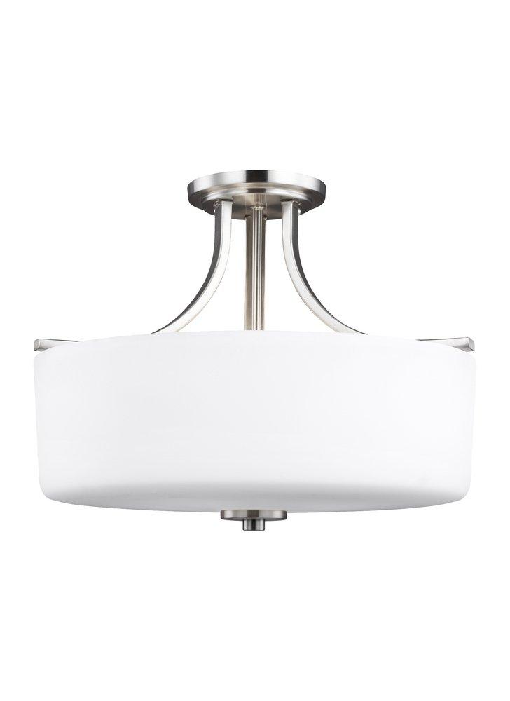 Visual Comfort & Co. Generation Lighting Brushed Nickel THREE LIGHT SEMI-FLUSH MOUNT 