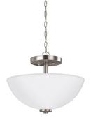 Visual Comfort & Co. Generation Lighting Brushed Nickel TWO LIGHT SEMI-FLUSH CONVERTIBLE PENDANT 