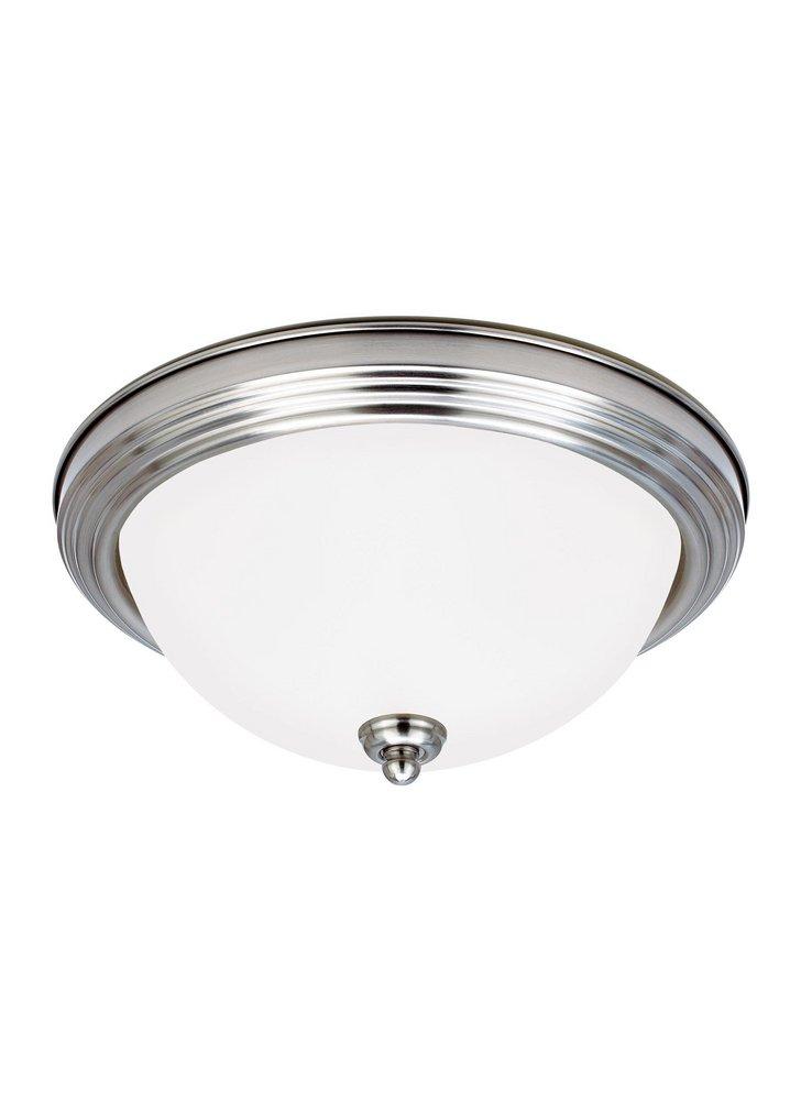 Visual Comfort & Co. Generation Lighting Brushed Nickel 14-1/2 in. 9.5W 3-Light Medium E-26 LED Flush Mount Ceiling Fixture 