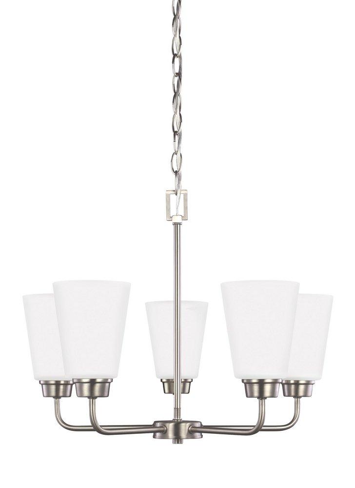 Visual Comfort & Co. Generation Lighting Brushed Nickel 20-3/8 in. 9.5W 5-Light Medium E-26 LED Chandelier 