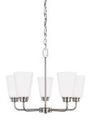 20-3/8 in. 9.5W 5-Light Medium E-26 LED Chandelier in Brushed Nickel