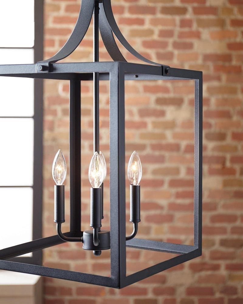 Visual Comfort & Co. Generation Lighting Black 180W 3-Light Incandescent Small Hall or Foyer Pendent 