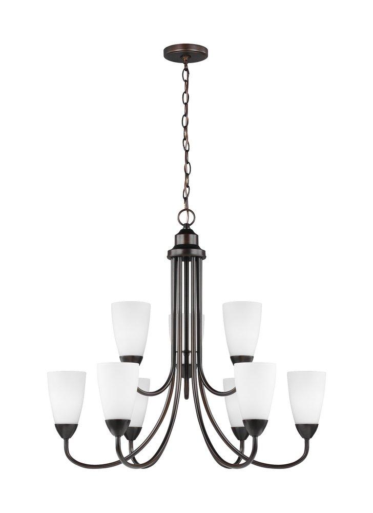 Visual Comfort & Co. Generation Lighting Burnt Sienna NINE LIGHT CHANDELIER 