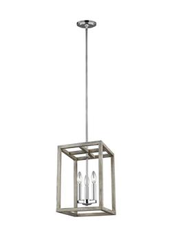 60W 3-Light Candelabra E-12 Incandescent Foyer Lighting in Washed Pine