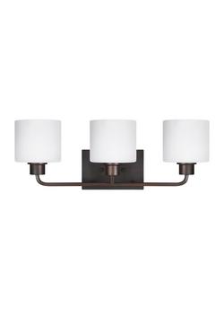 100W 3-Light Medium E-26 Vanity Fixture in Bronze