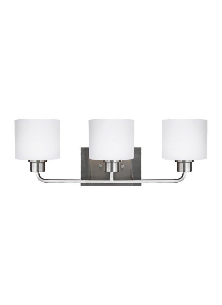 Visual Comfort & Co. Generation Lighting Brushed Nickel 100W 3-Light Medium E-26 Incandescent Vanity Fixture 