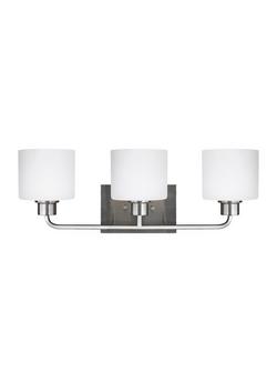 100W 3-Light Medium E-26 Incandescent Vanity Fixture in Brushed Nickel